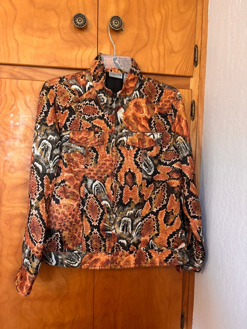 Chico’s Jacquard Tapestry Jacket Size 0 | Boho Western Artsy Statement Coat